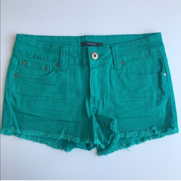 Forever 21 Pants - Aqua Colored Denim Shorts